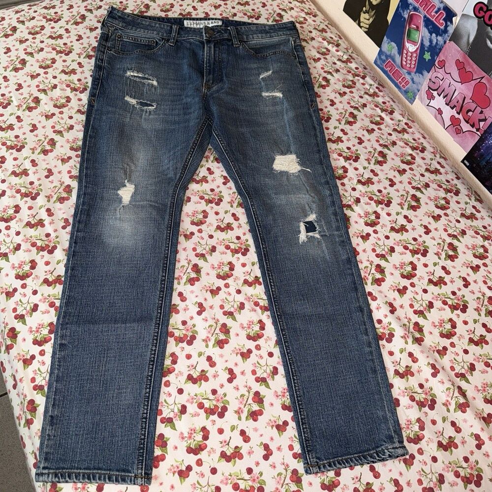 Express Jeans Alec Men's Super Skinny Jeans Size  34x30 Denim